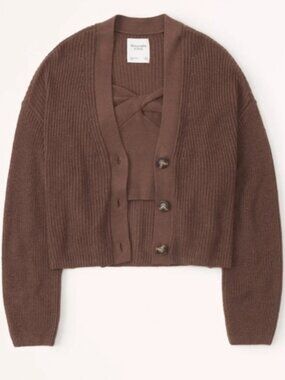 Abercrombie & Fitch Twist Sweater Tank & Cardigan Matching Set Women's Small